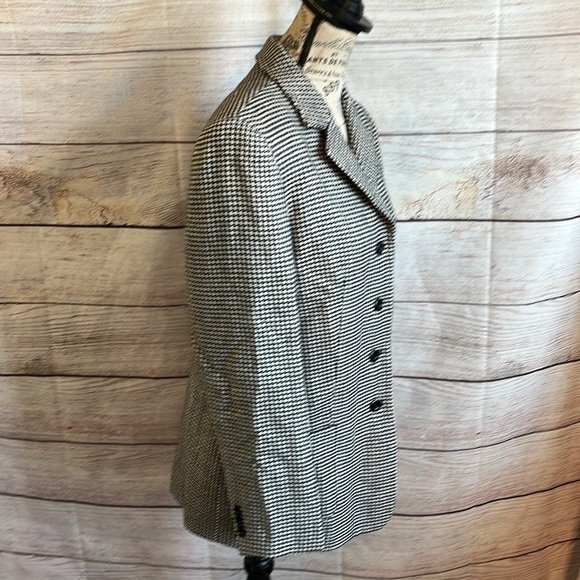 Talbots Herringbone Blazer Wool Lined Pockets Size 8 P Petite Made in Italy - Picture 3 of 10